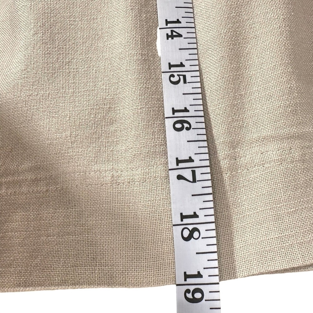 Woolrich Linen Blend A-Line Mini Skirt Beige Khaki Drawstring Pocket Size 12 - Picture 13 of 15